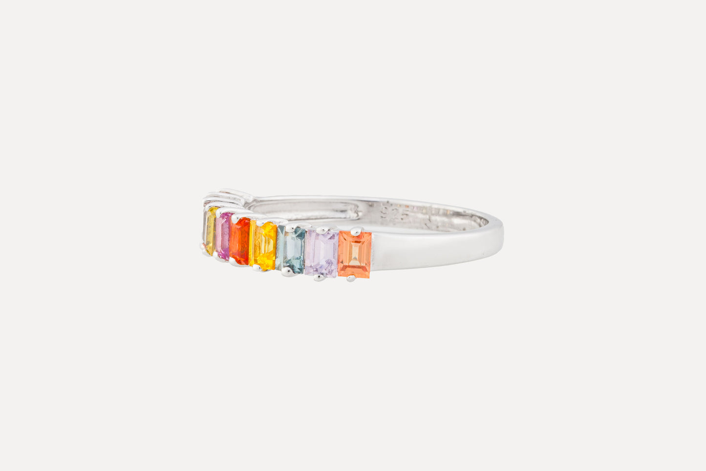 Multi Coloured Sapphire Half Eternity Ring