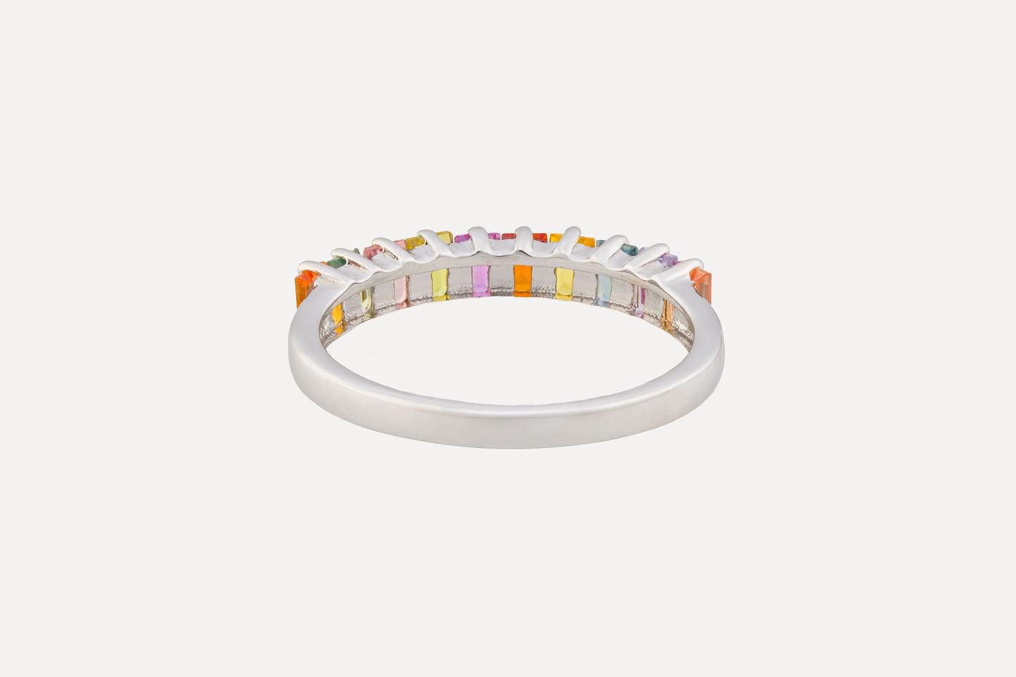 Multi Coloured Sapphire Half Eternity Ring