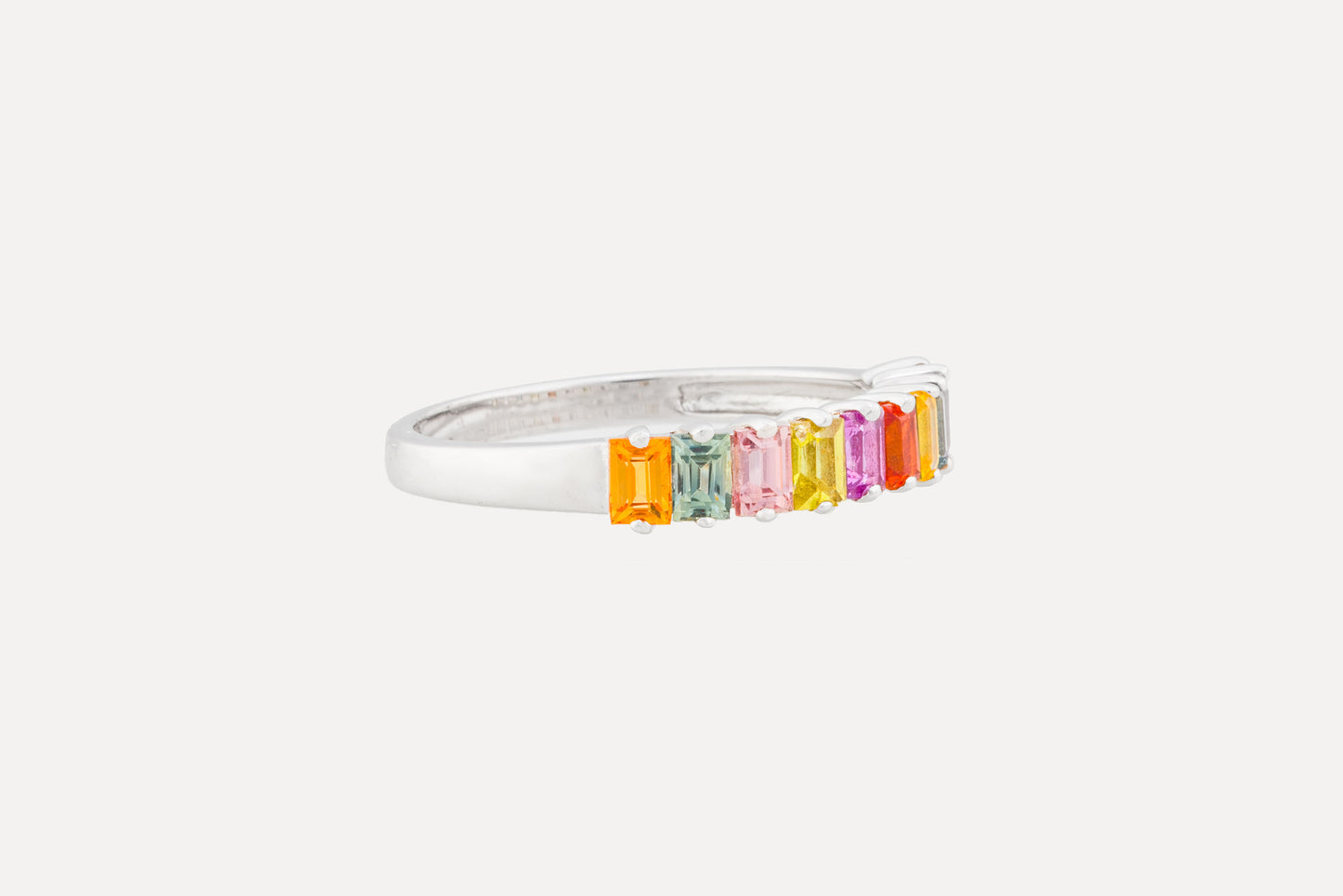 Multi Coloured Sapphire Half Eternity Ring
