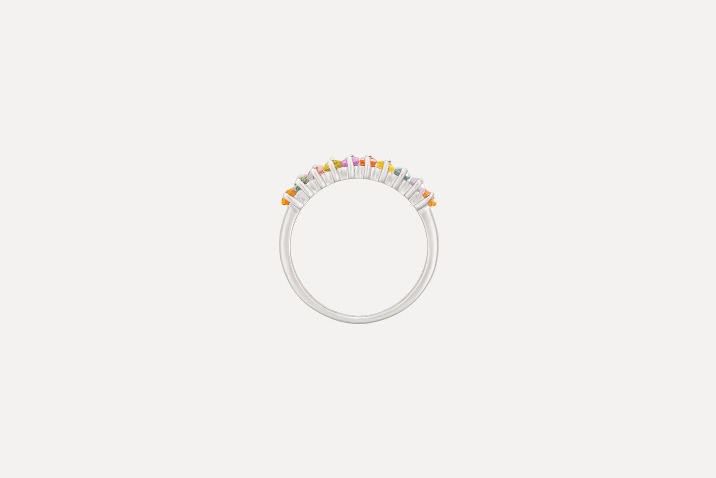 Multi Coloured Sapphire Half Eternity Ring