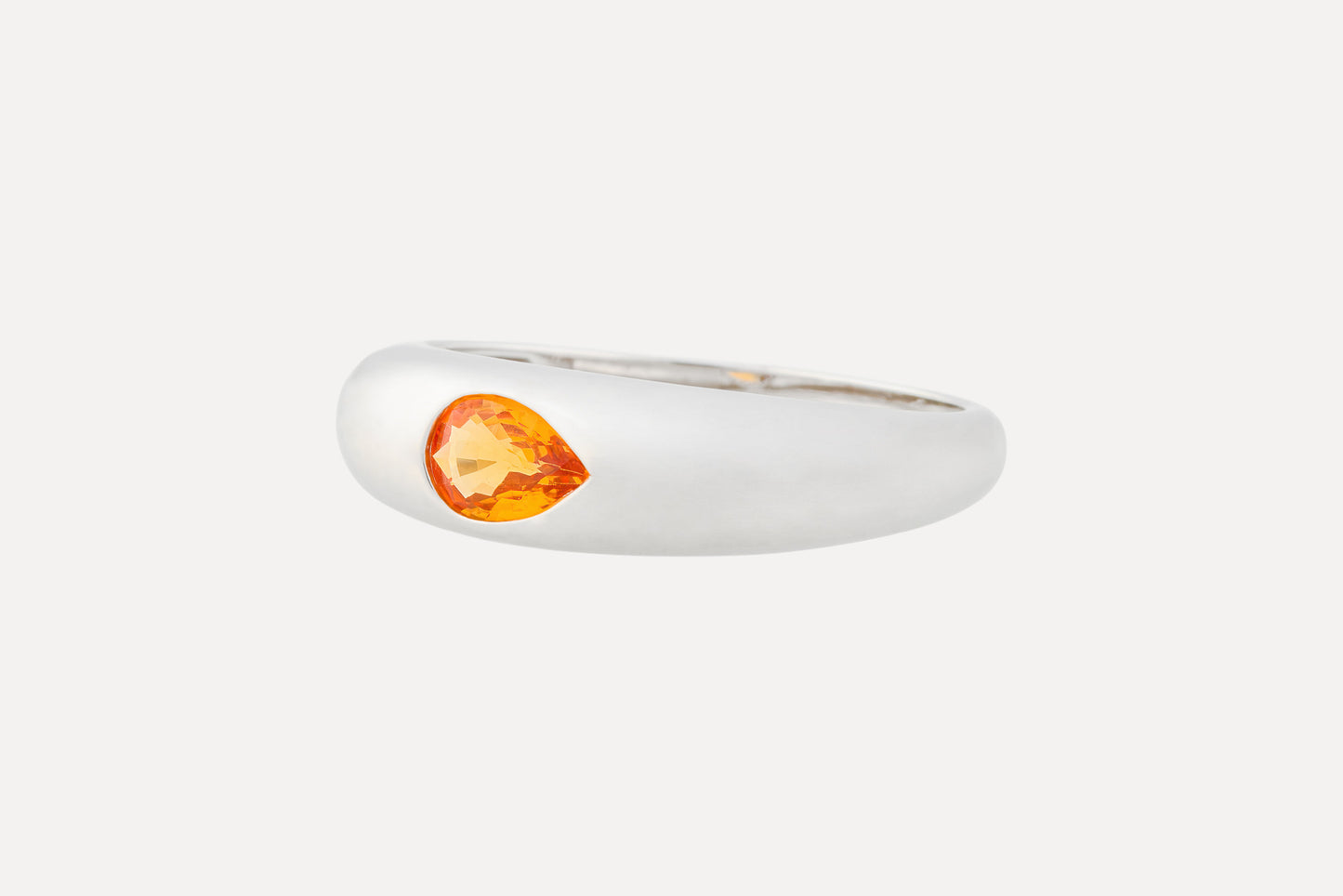 Orange Sapphire Waterdrop Dome Ring