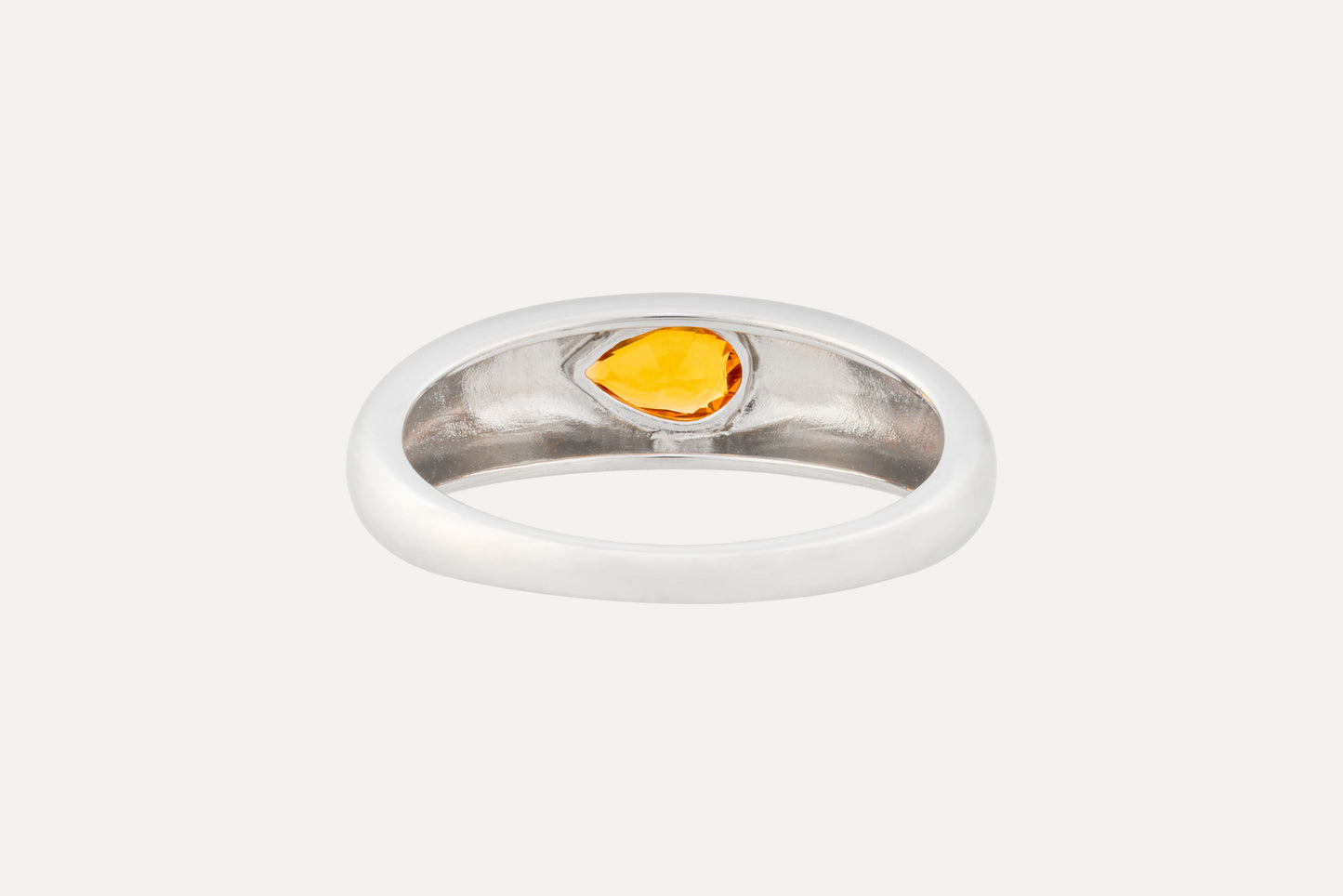 Orange Sapphire Waterdrop Dome Ring