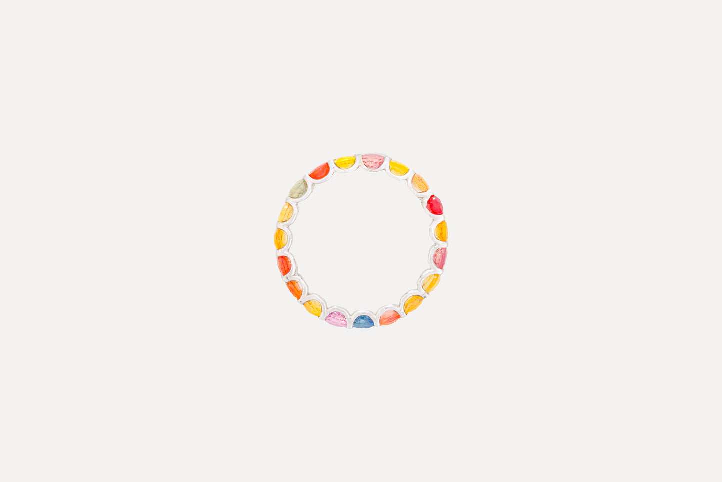 Multi-colour Sapphire Eternity Ring Narrow Claw Set