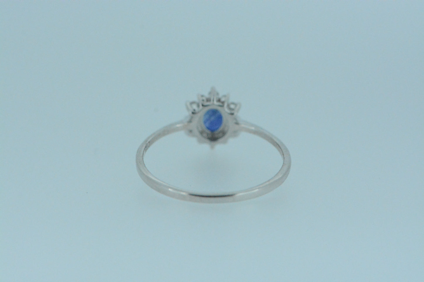 Sapphire & White Zircons Flower Cluster Ring