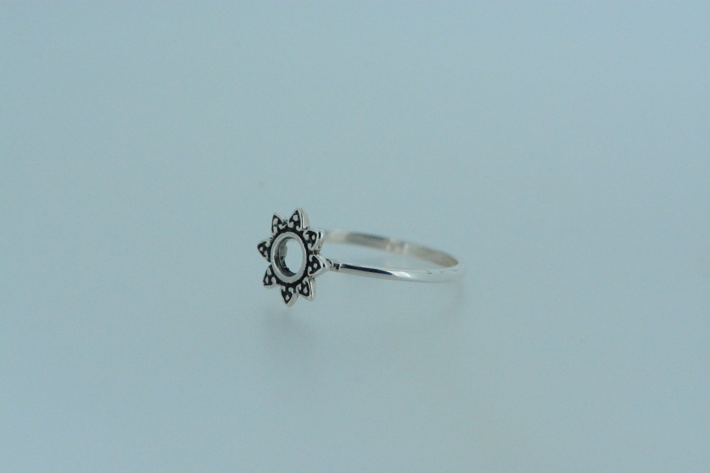 Little Oxidised Flower Ring
