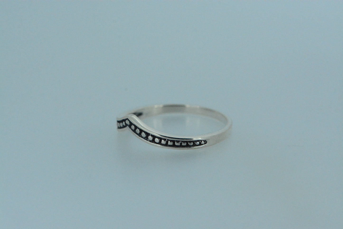 Wishbone Ring With Enclosed Mini Beads