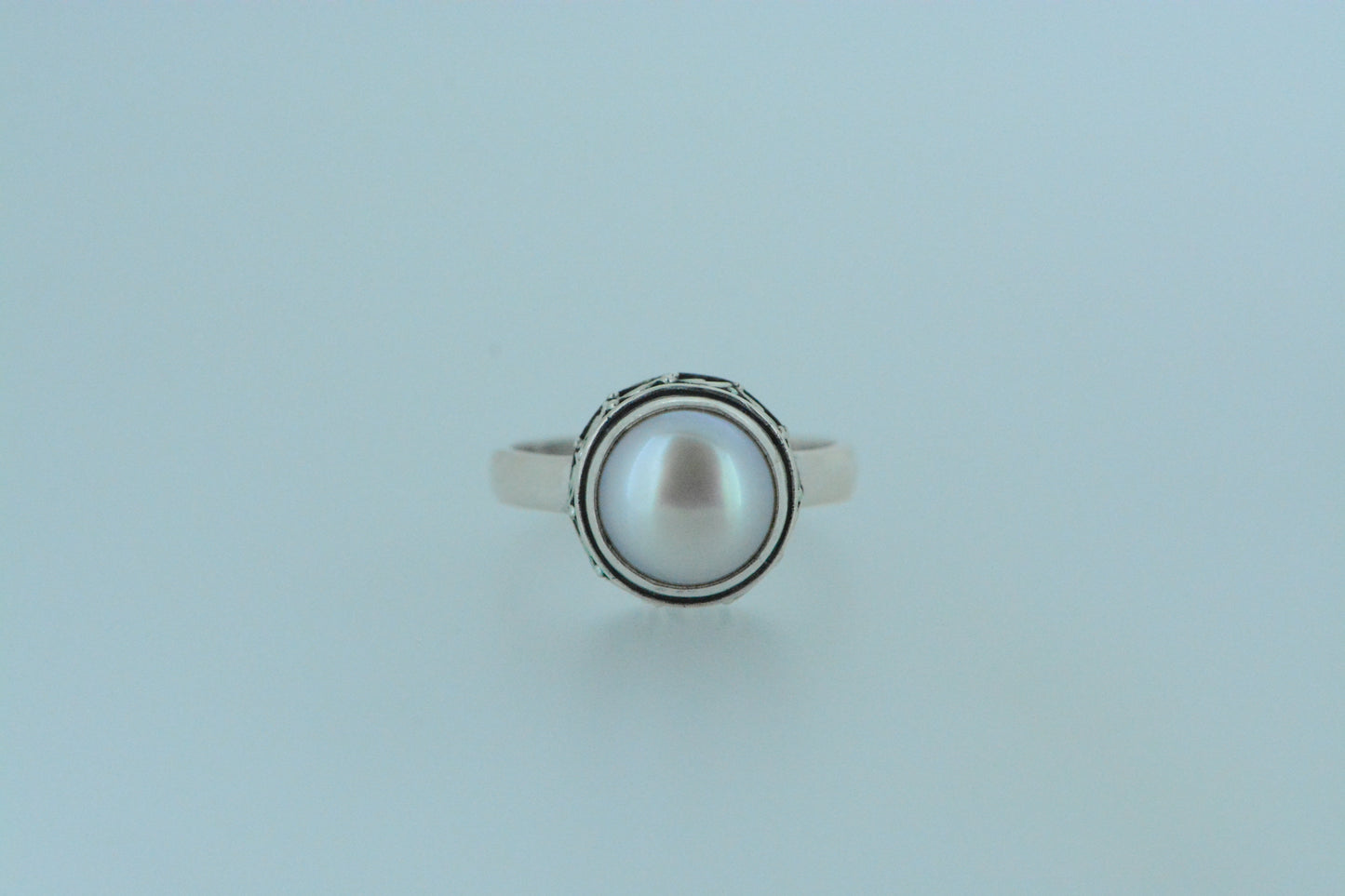 Pearl Ring With Intricate Design