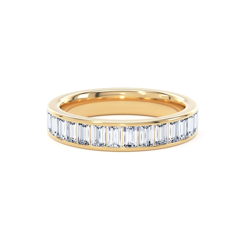 Baguette Diamond Channel Set Eternity Band In 18K Solid Gold