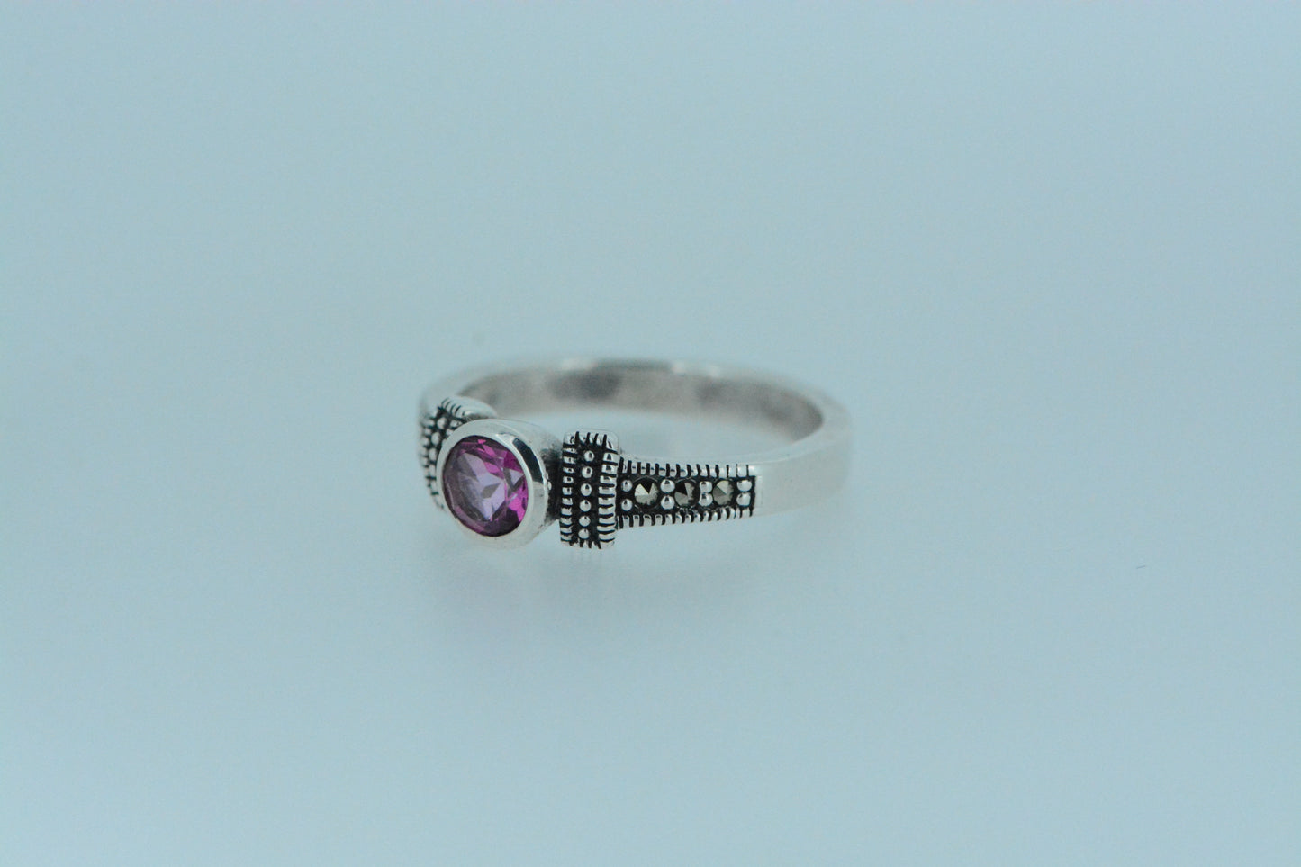 Pink Topaz Silver Ring