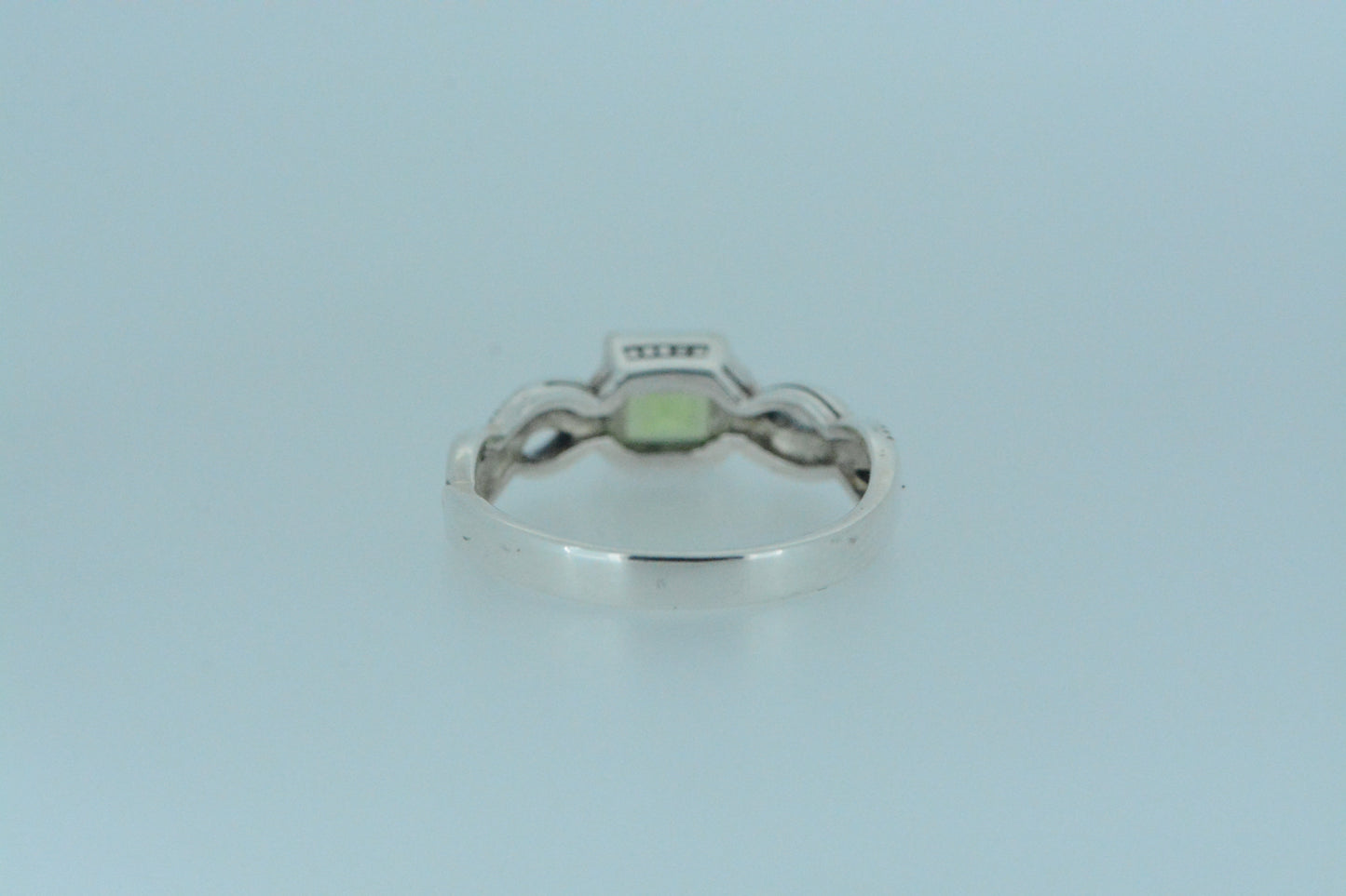 Square Peridot Solitaire Ring