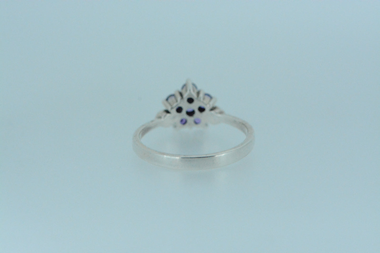 Six Stone Amethyst Flower Ring
