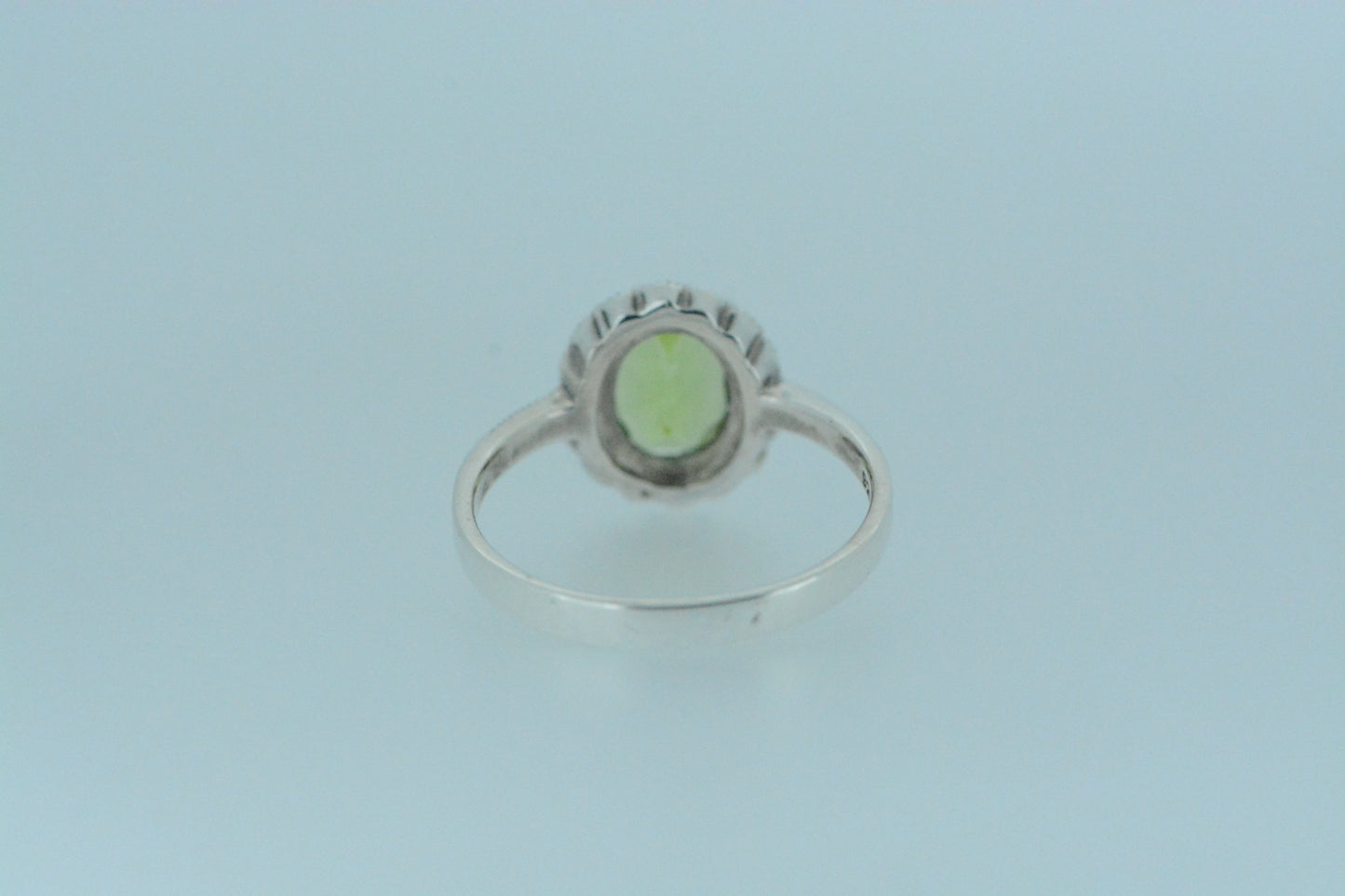 Peridot Solitaire Silver Ring