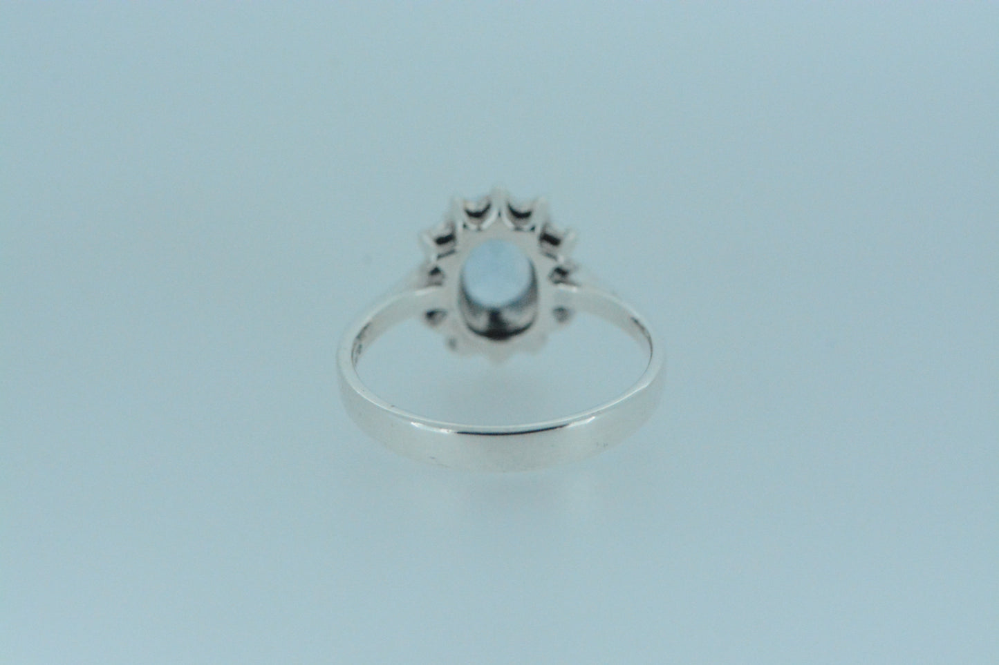 Blue Topaz Flower Silver Ring
