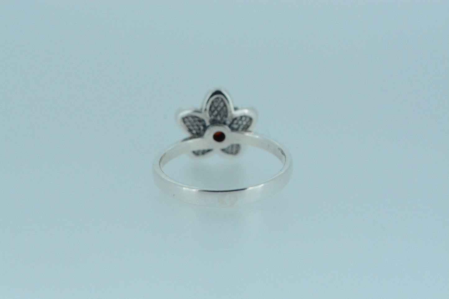 African Garnet Hibiscus Flower Ring
