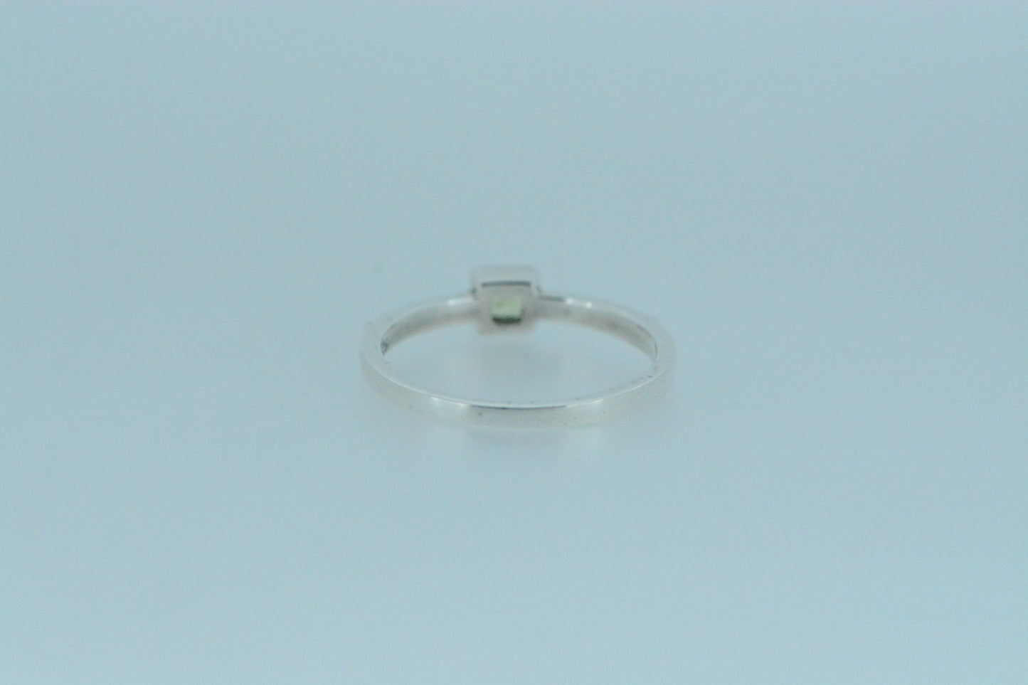 Dainty Square Peridot Solitaire Ring