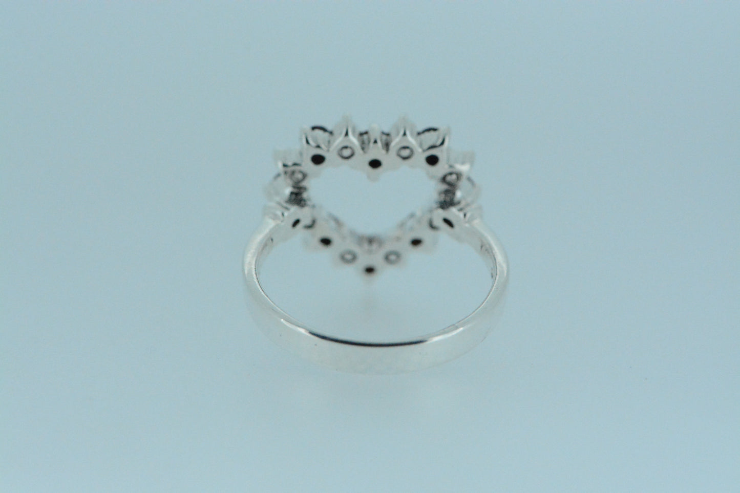 African Garnet Heart Silver Ring