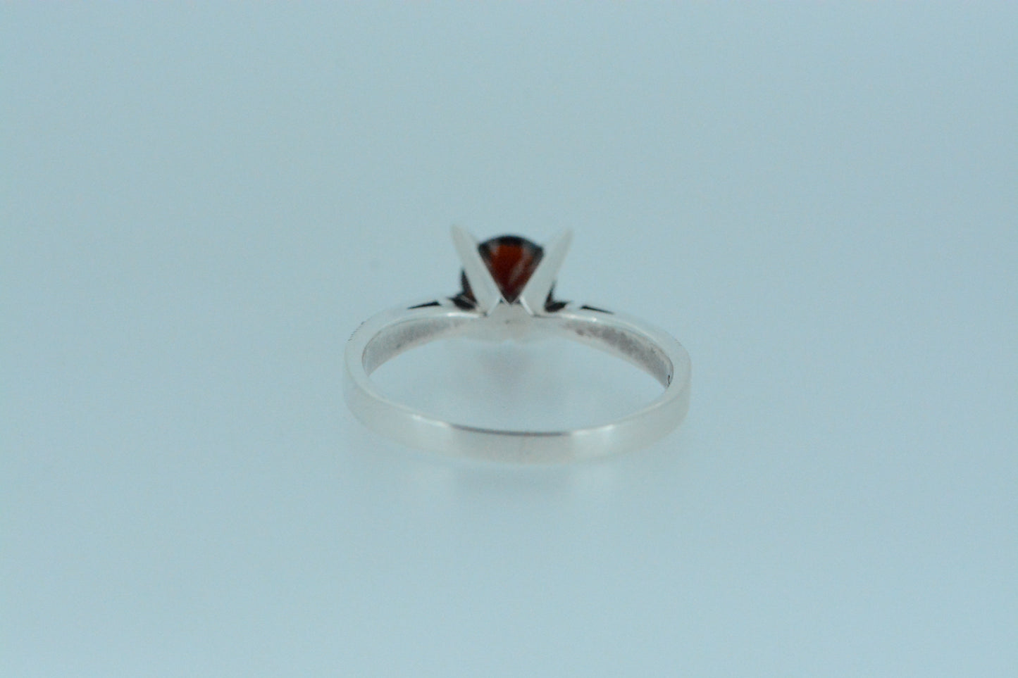 African Garnet High Solitaire Ring