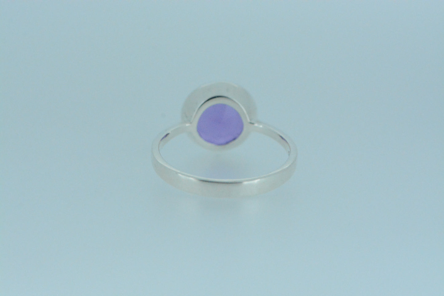 Large Round Cut Amethyst Solitaire Ring
