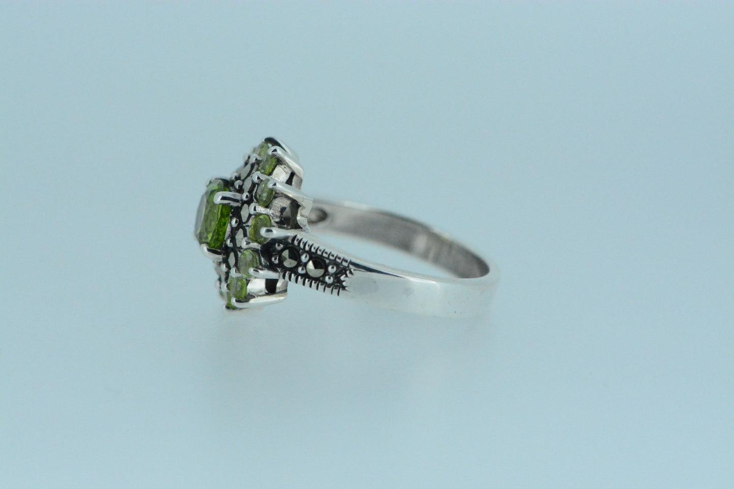 Peridot Flower Cluster Ring