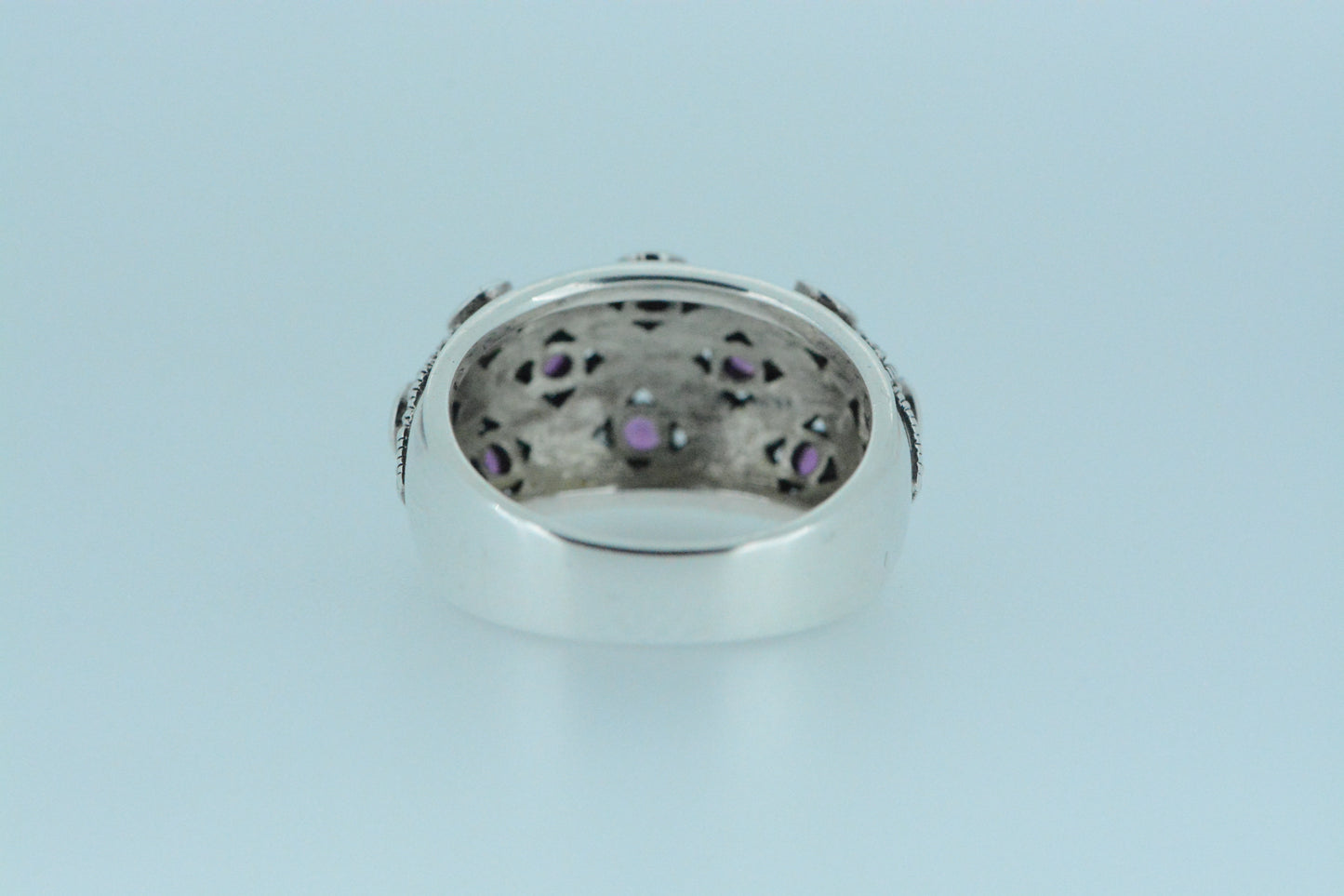 Rhodolite Silver Dome Ring