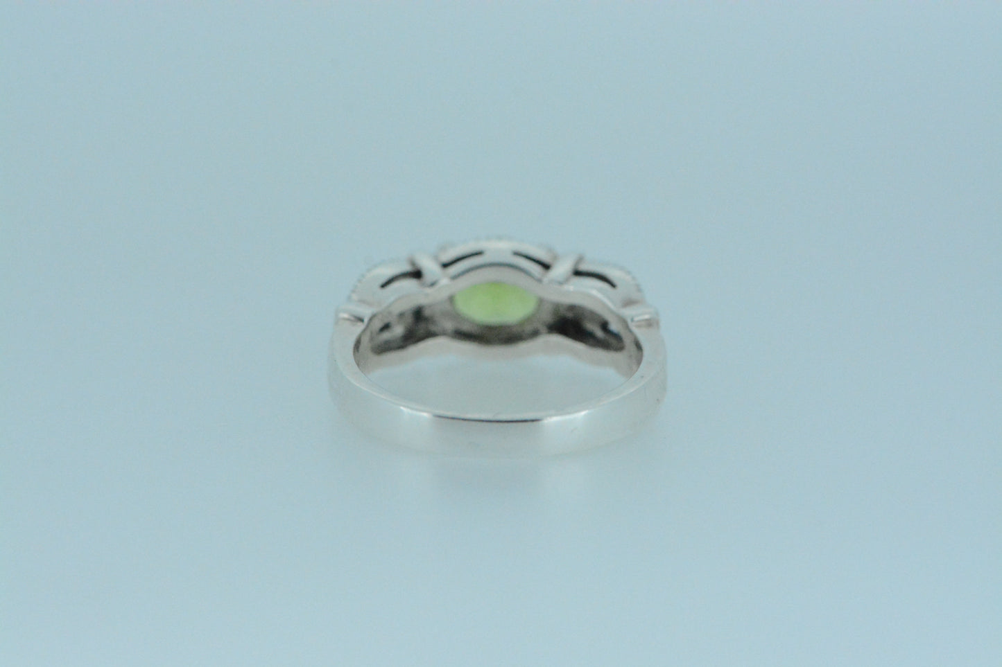 Oval Peridot Art Deco Ring