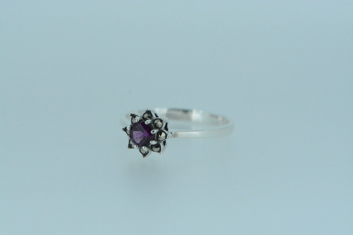 Mini Rhodolite Flower Ring