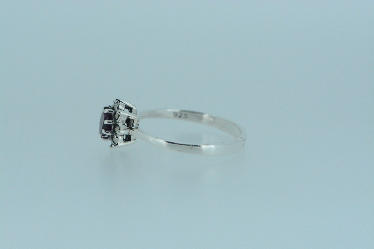 Mini Rhodolite Flower Ring