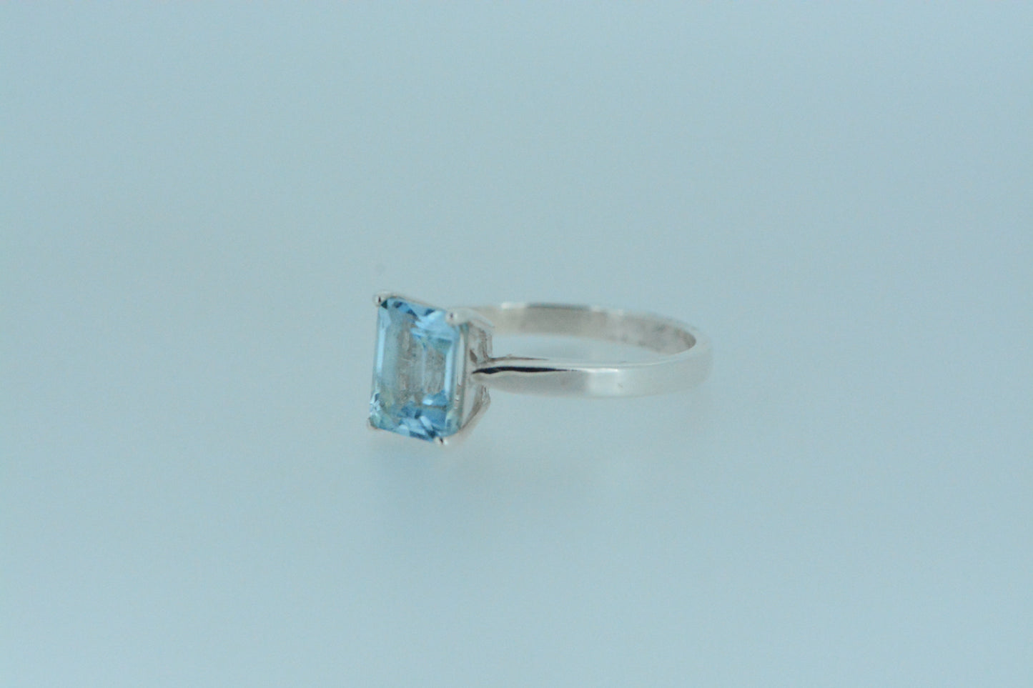 Blue Topaz Solitaire Ring