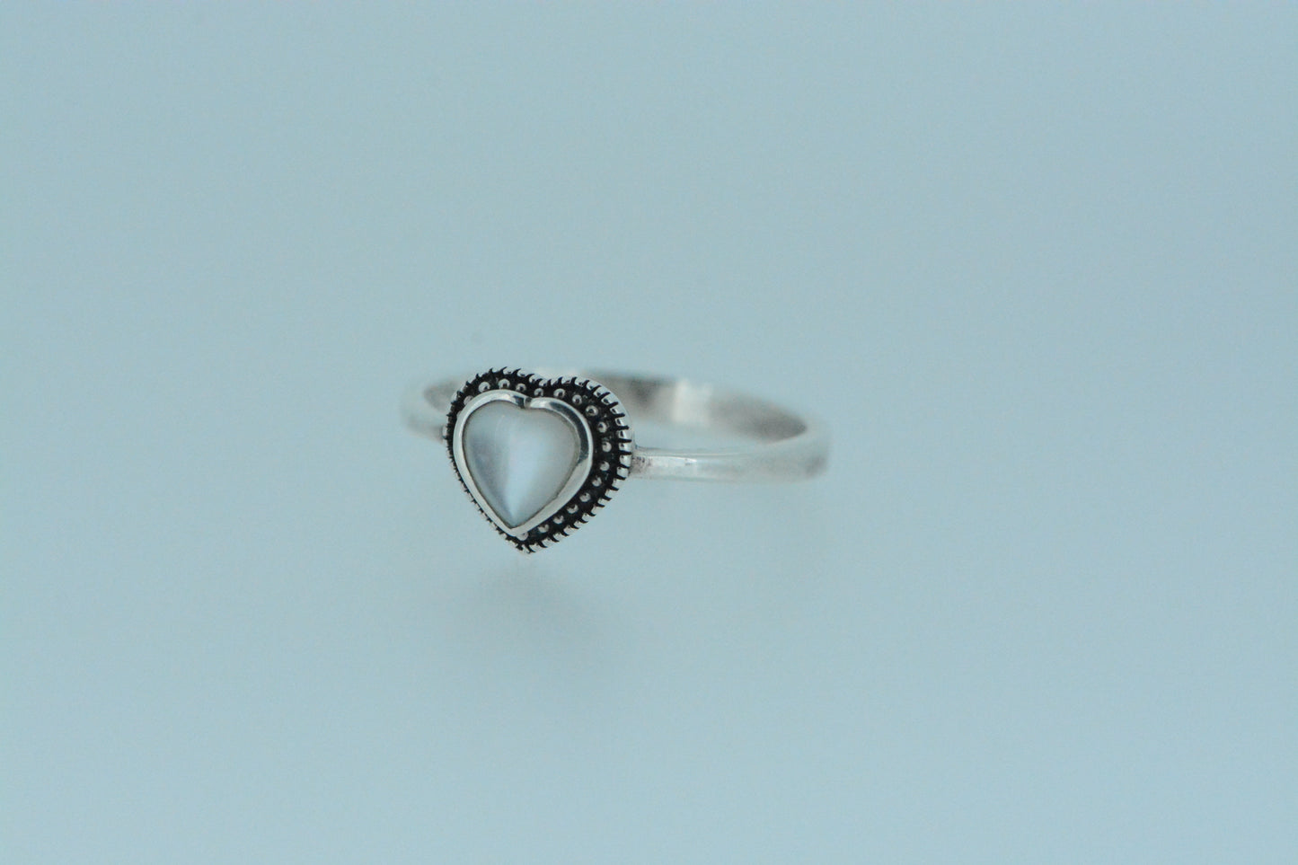 White Mother Of Pearl Heart Ring