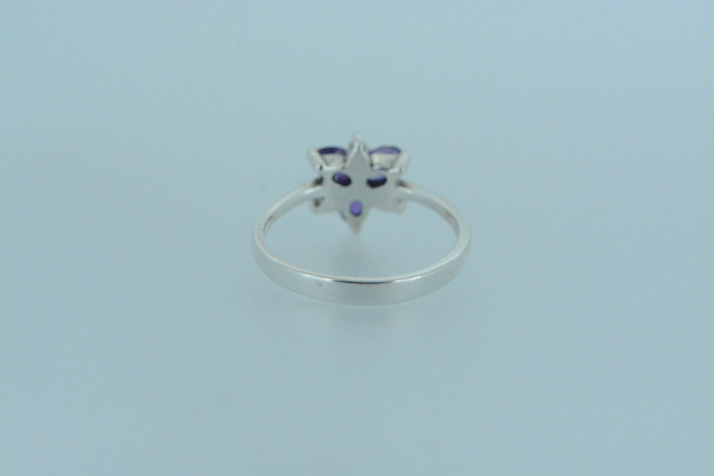 Trio Amethyst & Marcasite Flower Cluster Ring