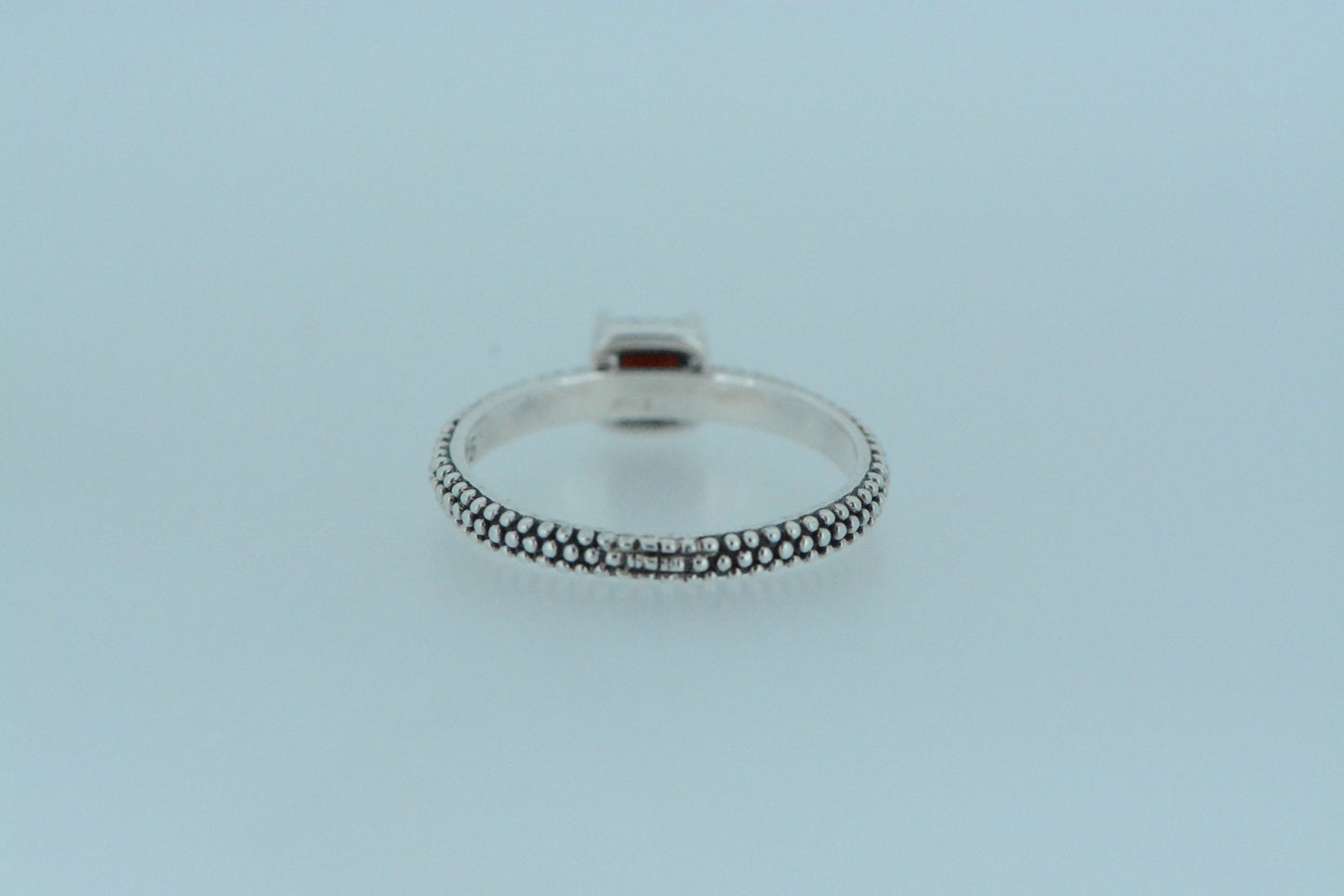 African Garnet Solitaire Silver Ring
