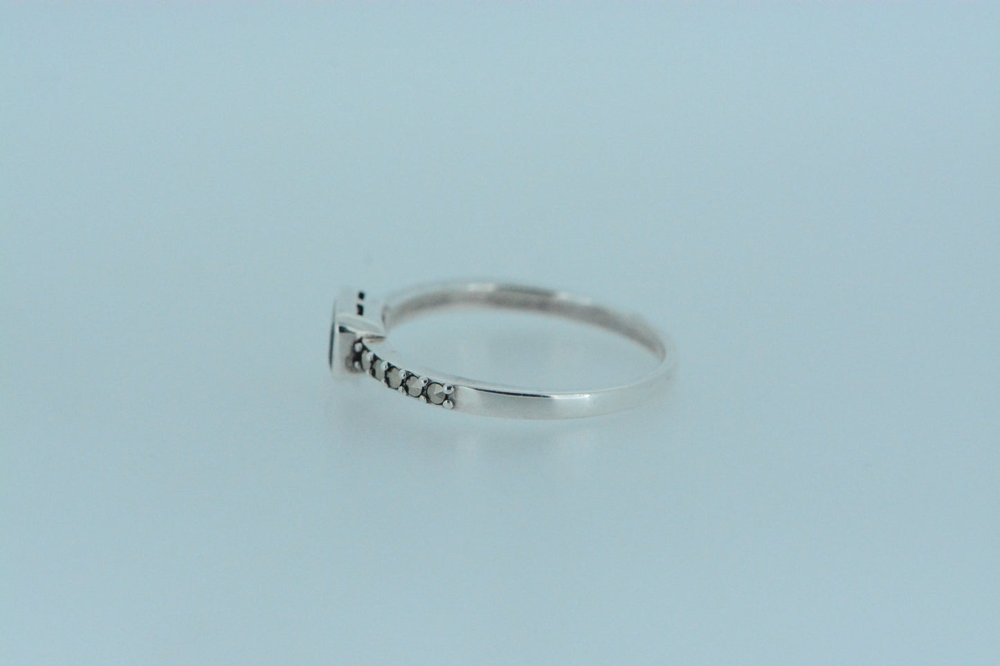 African Garnet Solitaire Stack Ring