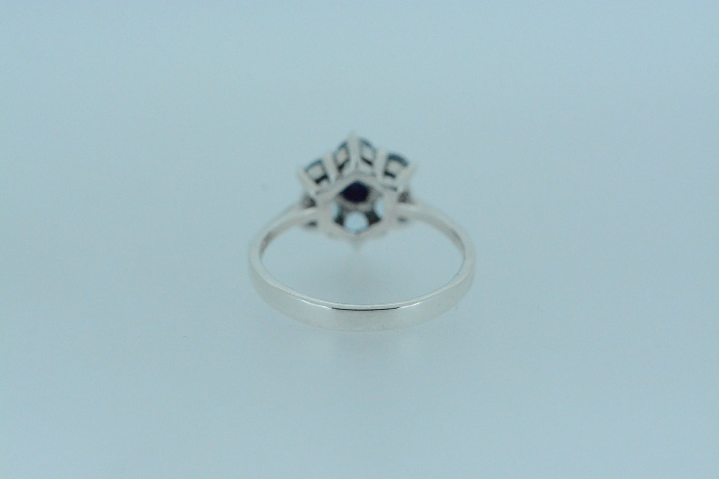 Sapphire & Blue Topaz Flower Cluster Ring