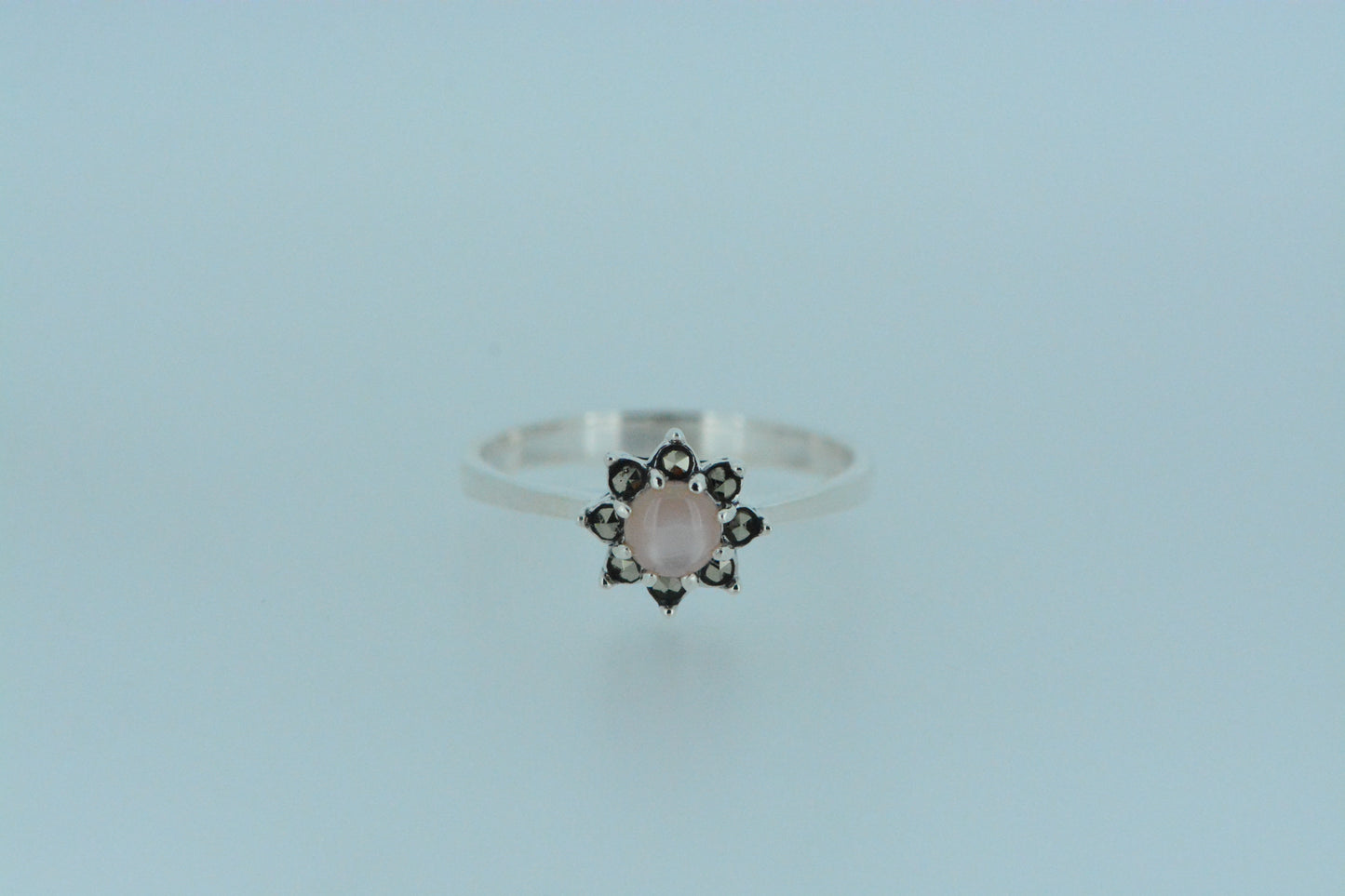 Pink Mother Of Pearl Flower Ring