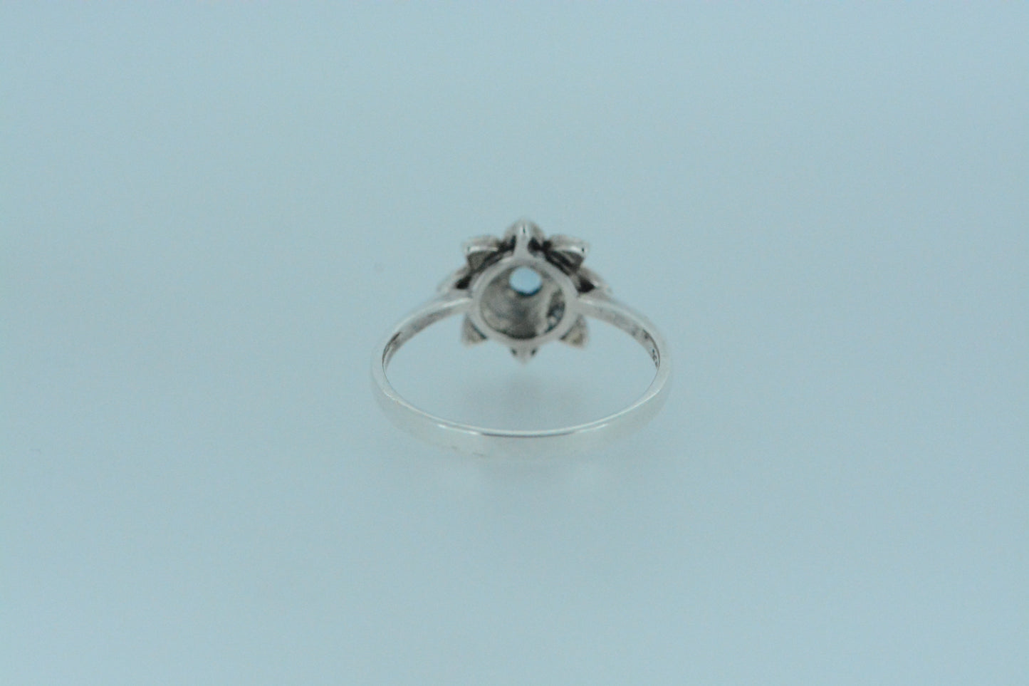 Blue Topaz Flower Ring