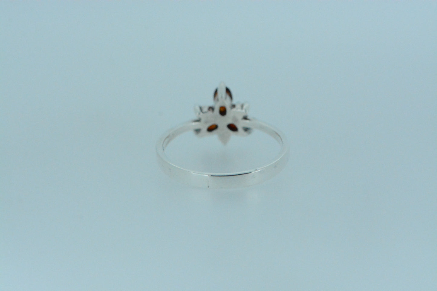 African Garnet Trio Flower Ring
