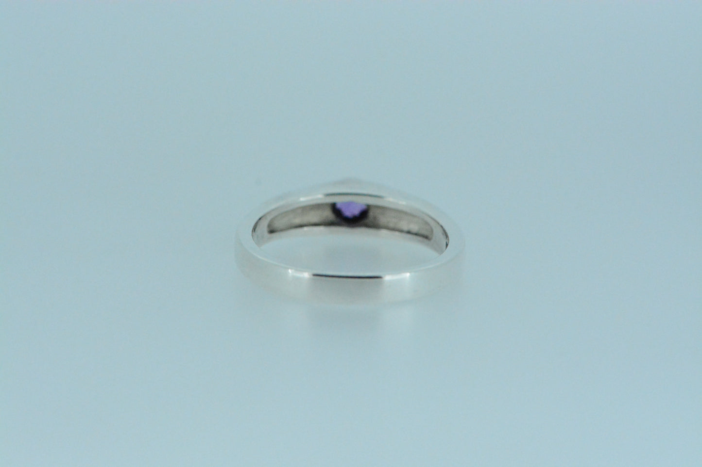 Circular Amethyst Solitaire Ring