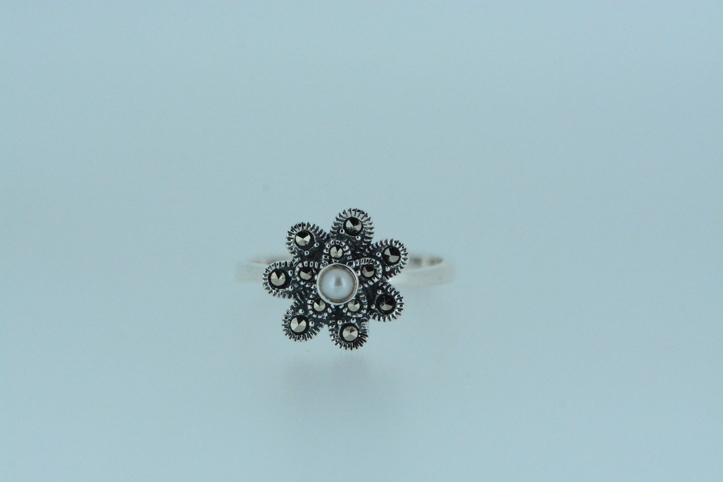 White Mother Of Pearl Flower Ring