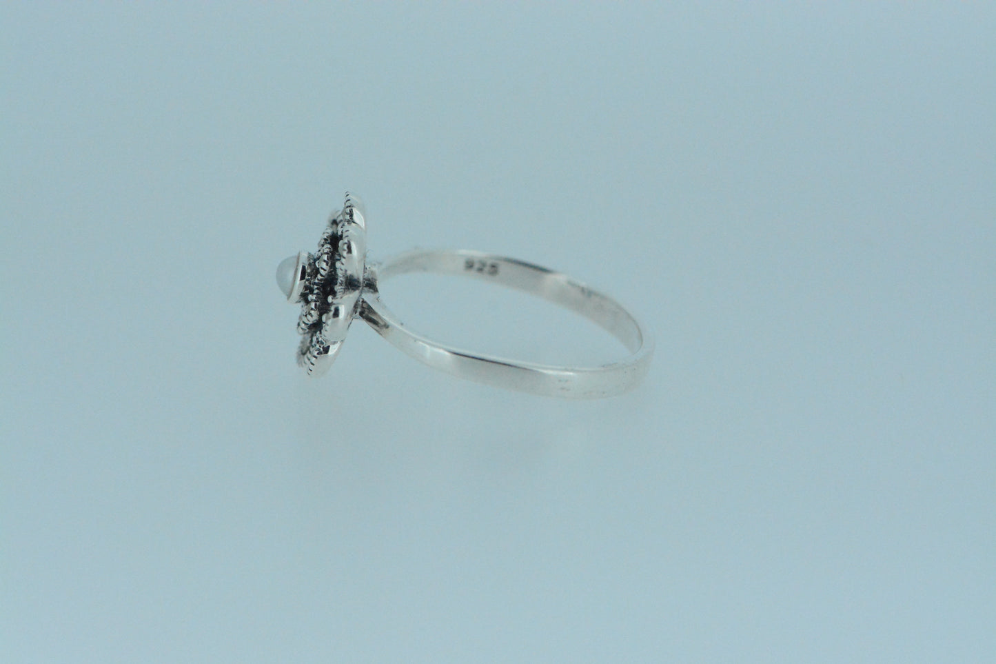 White Mother Of Pearl Flower Ring