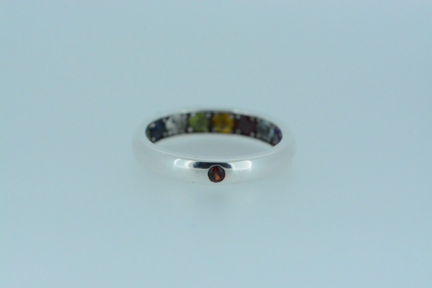 Single Garnet With Mixed Gemstones
