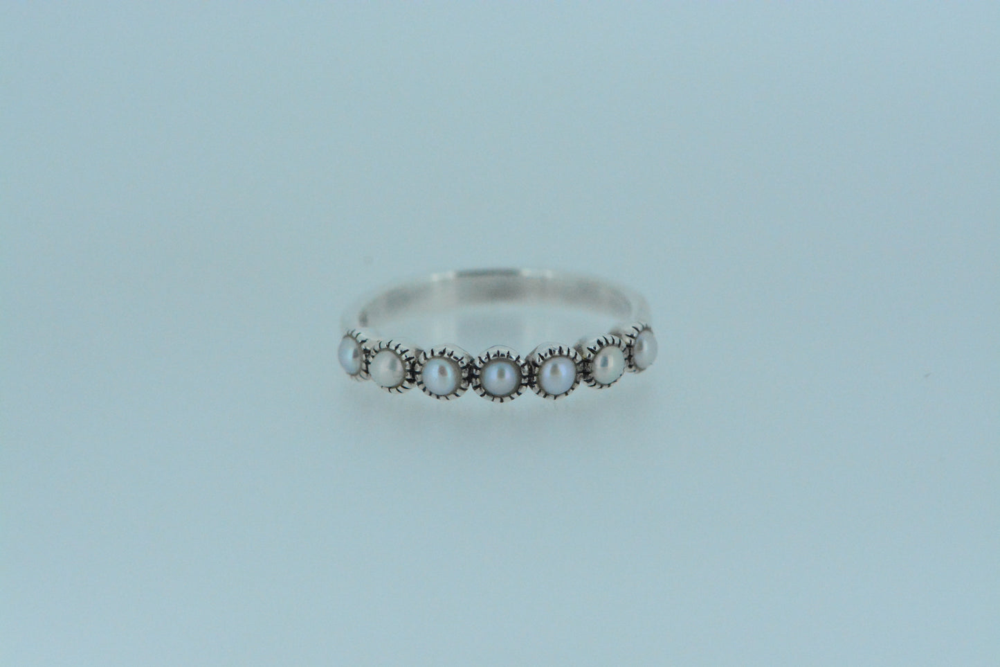 Pearl Half Eternity Ring