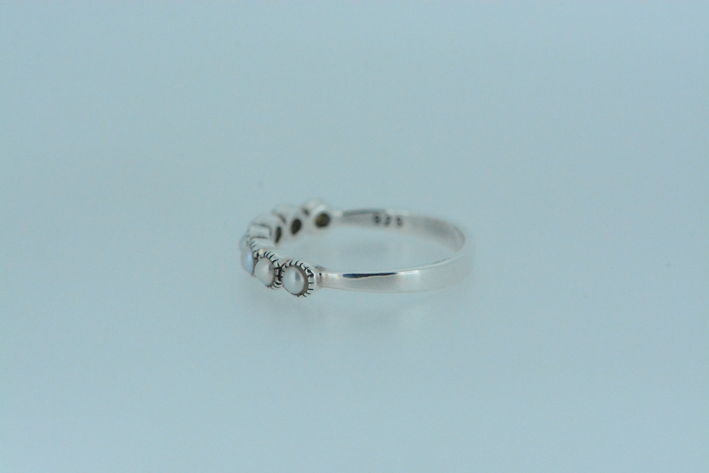 Pearl Half Eternity Ring