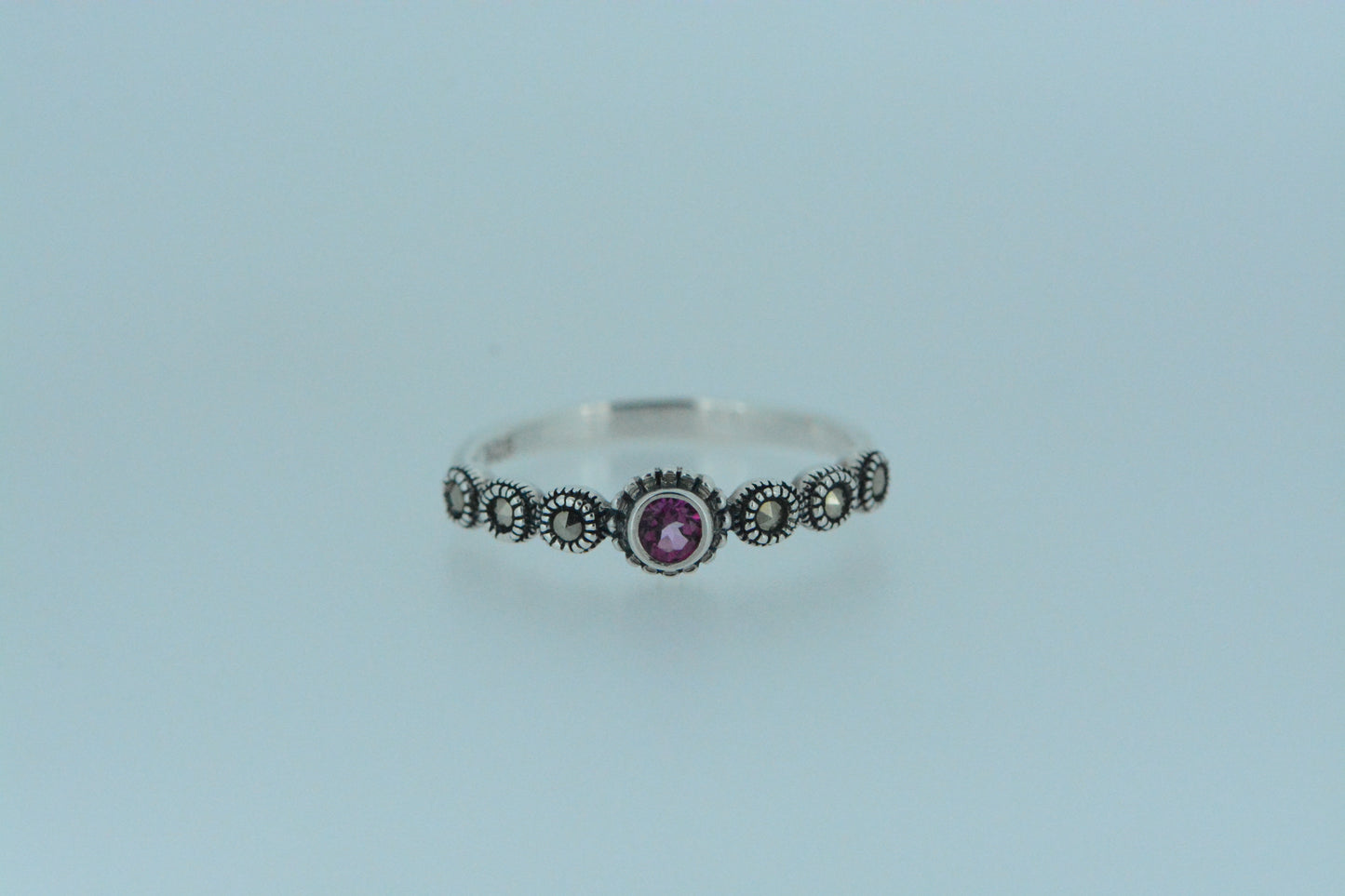 Pink Topaz Solitaire Ring