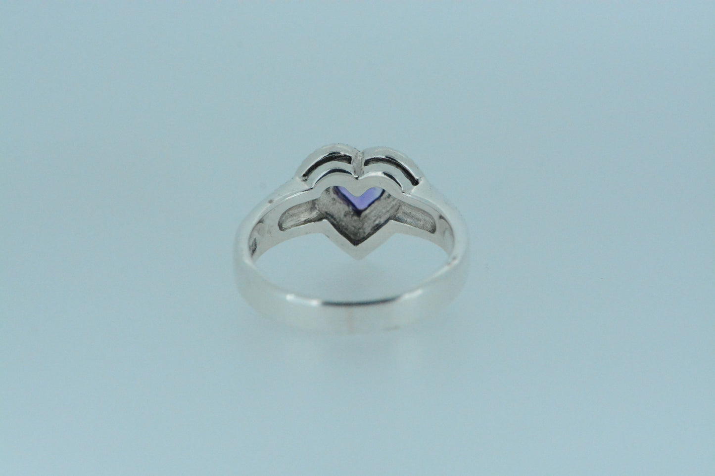 Amethyst Heart Marcasite Ring