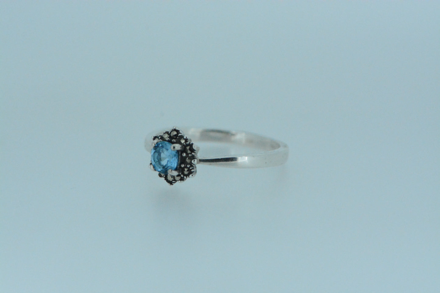 Blue Topaz Flower Ring