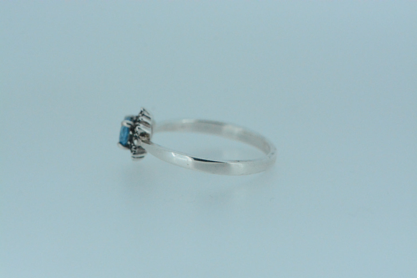 Blue Topaz Flower Ring