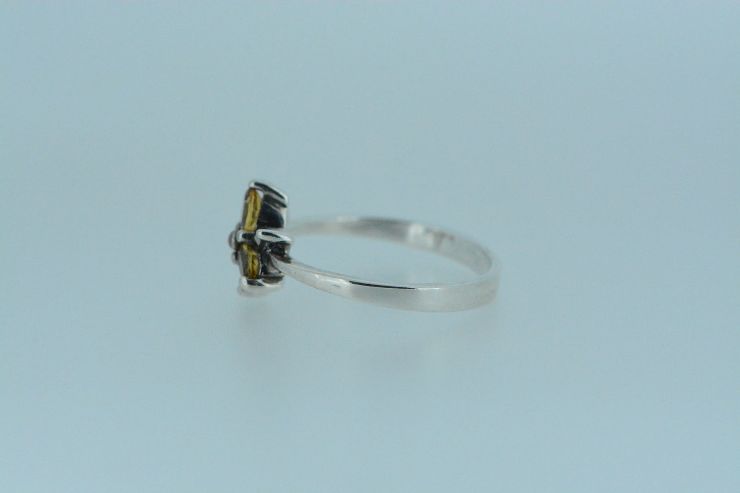 Three Petal Citrine Flower Ring
