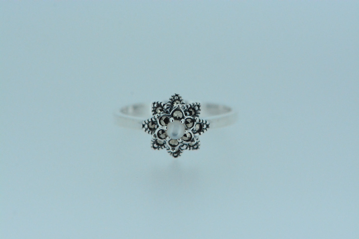 White Mother Of Pearl Flower Ring