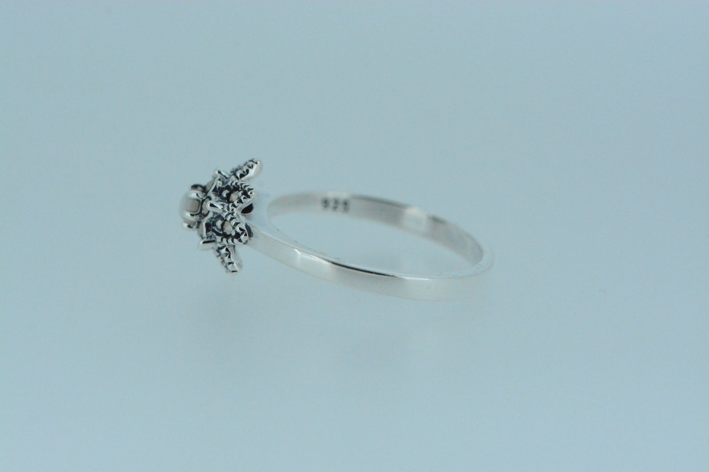 White Mother Of Pearl Flower Ring