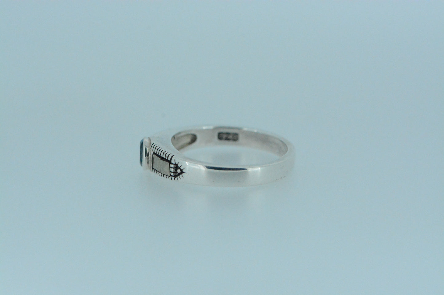 London Blue Topaz Circle Solitaire Ring